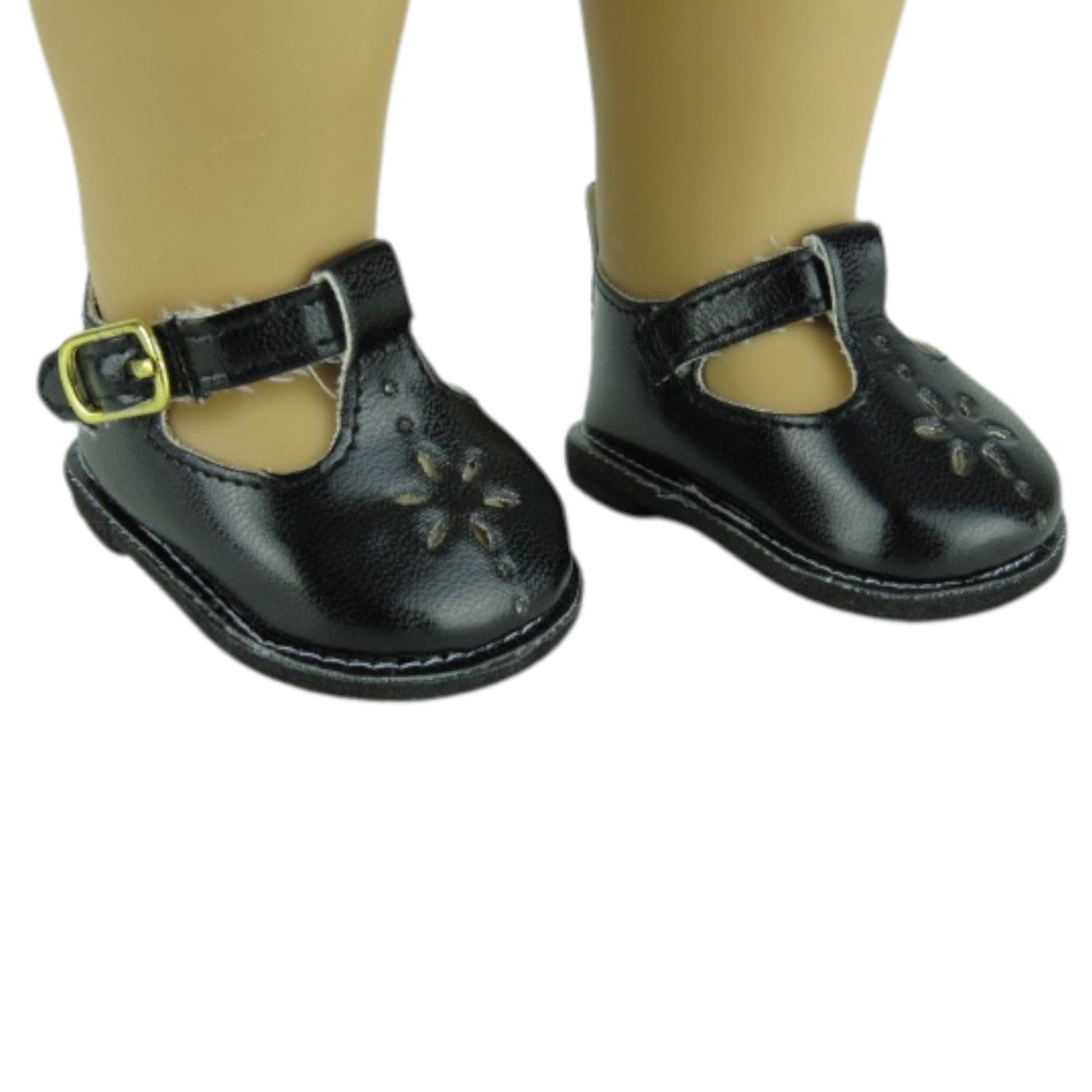 Black MJ Doll Shoes for 18 inch dolls with doll