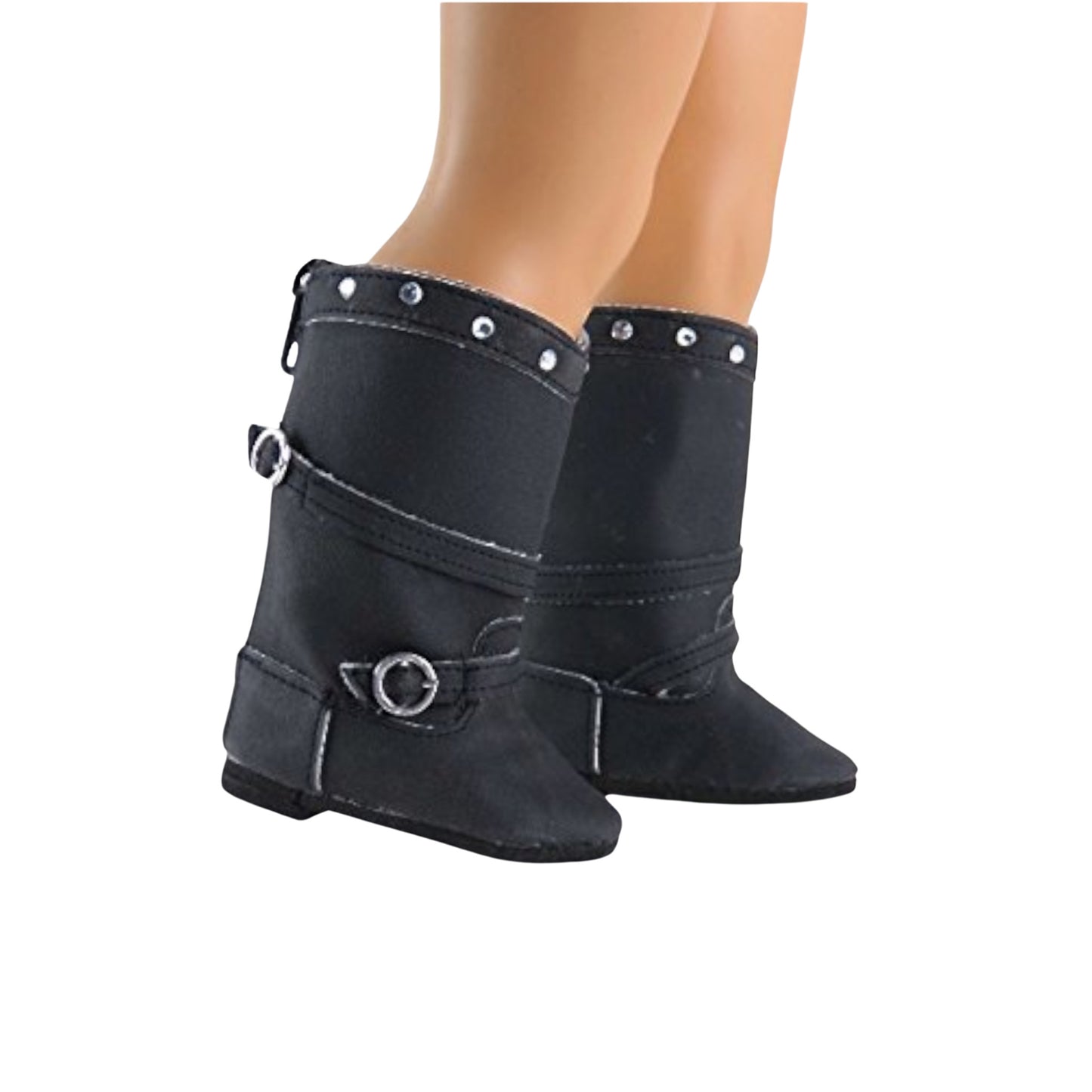 Black Rhinestone Boots for 18 inch dolls with doll