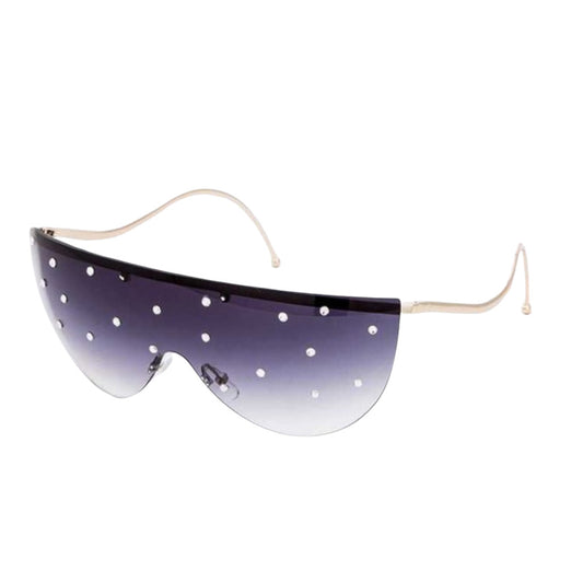 Black Crystal Pave Iconic Oversize Sunglasses Side view