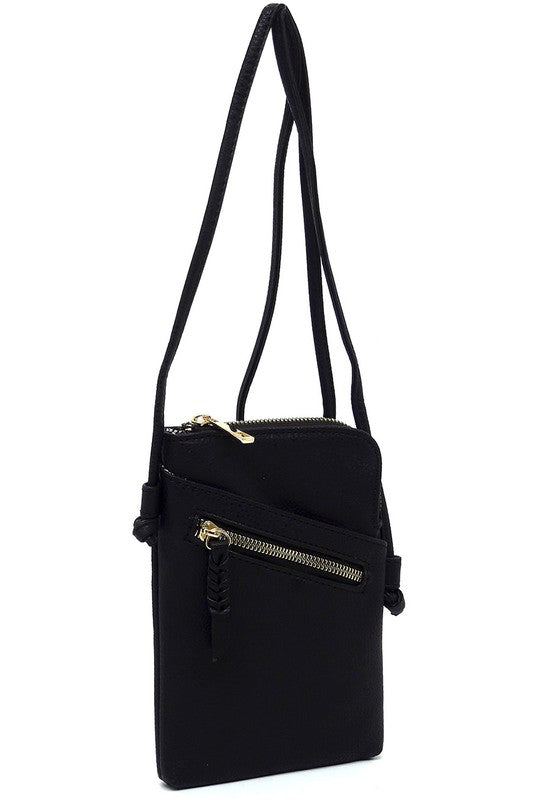 Black Fashion Mini Crossbody Bag Strap Up