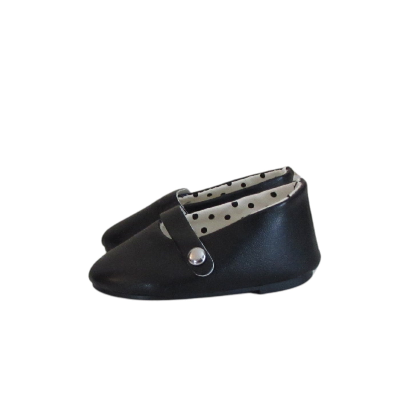 Black Flats with Buckle for 18-inch dolls side view