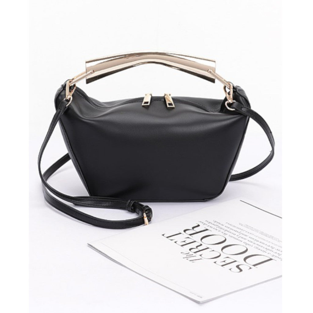 Black Gold Bar Handle Iconic Swing Bag Front view