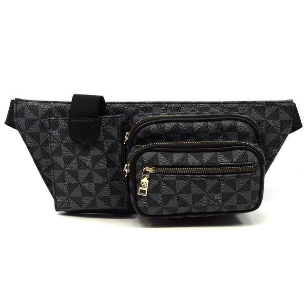 Black Monogram Fanny Bag Waist Bag Back view