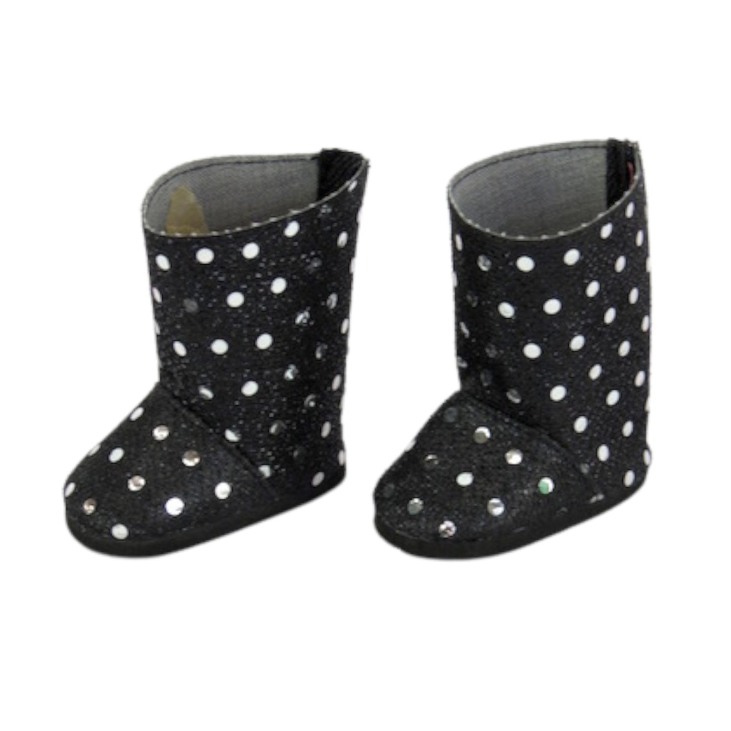 Black Sequin Mesh Boots for 18-inch dolls