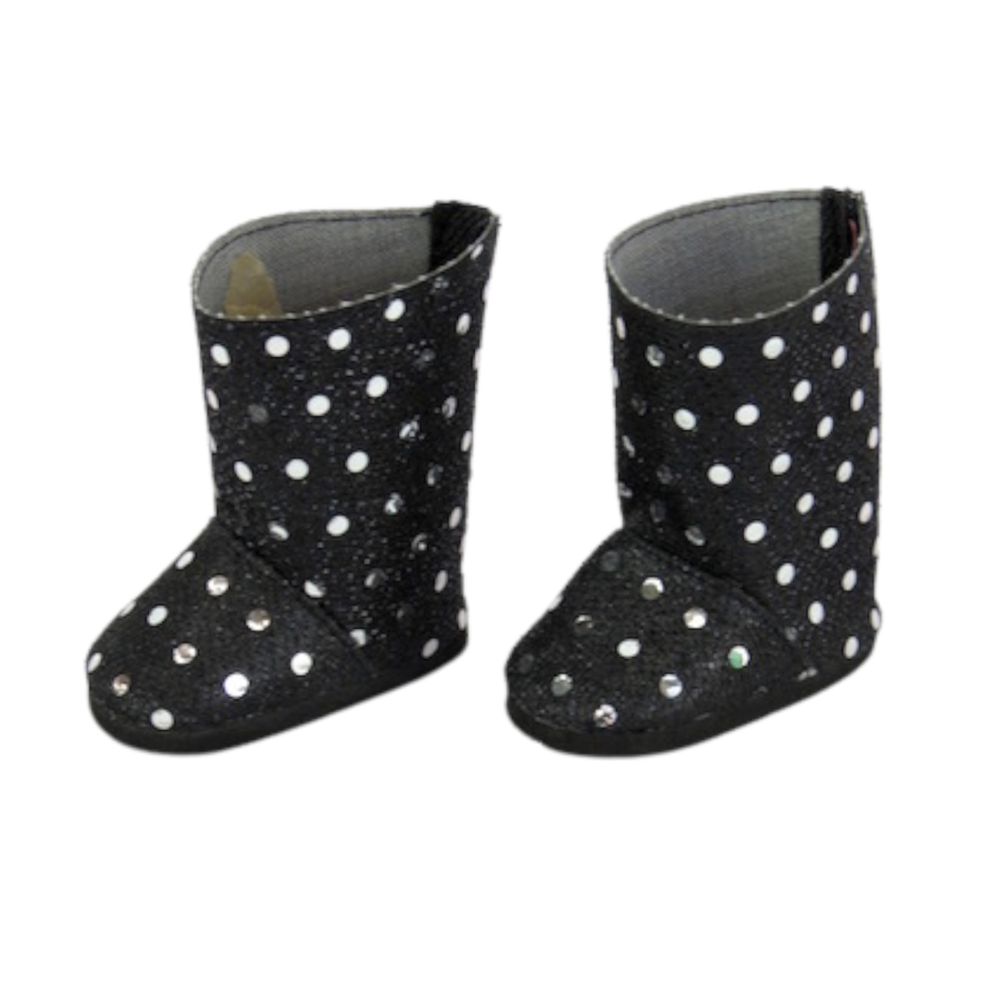 Black Sequin Mesh Boots for 18-inch dolls