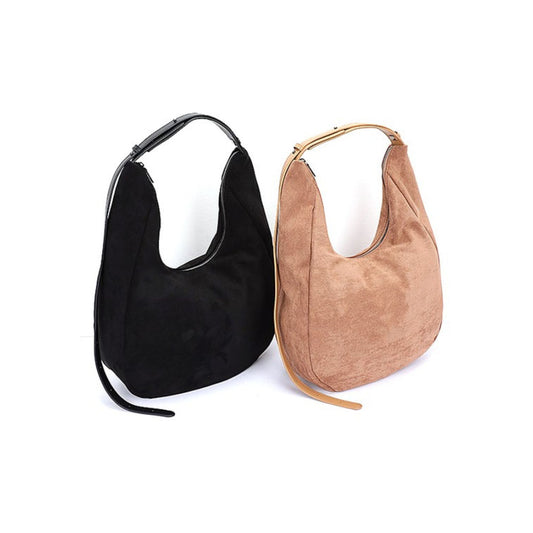 Faux Suede Oversized Shoulder Bag