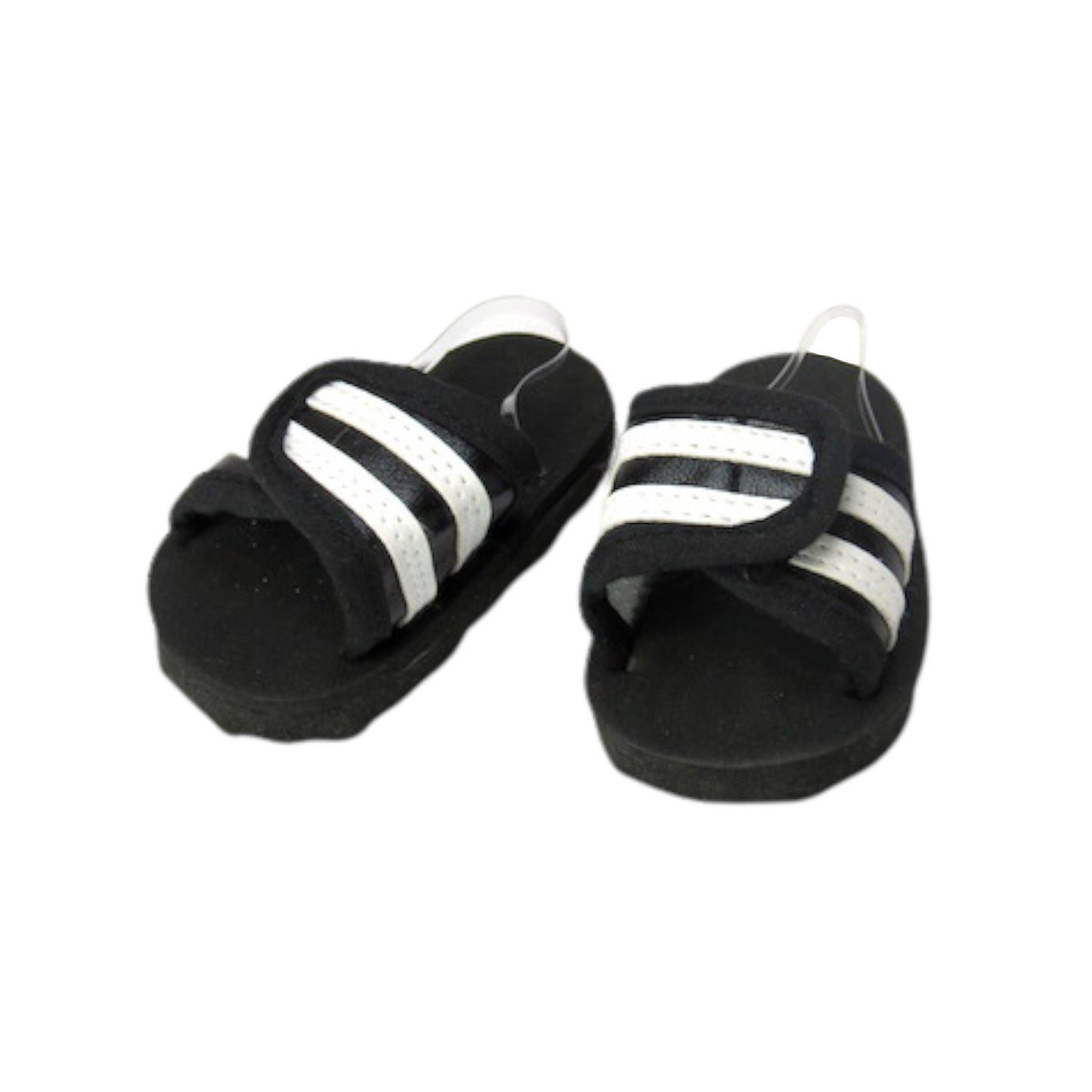 Black and White Stripe Slide Sandals for 18-nch dolls