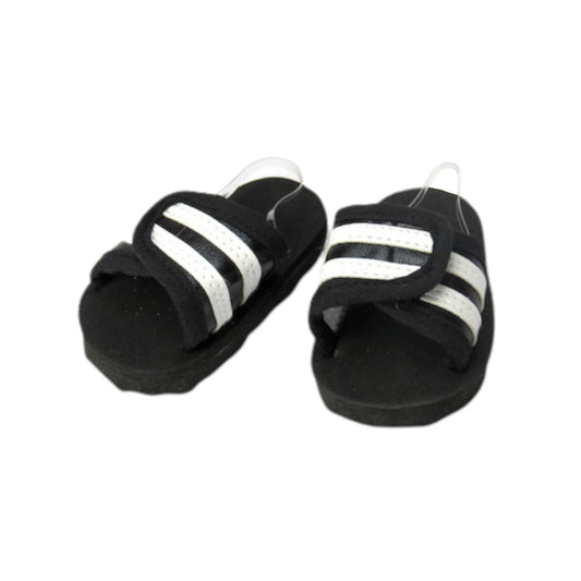 Black and White Stripe Slide Sandals for 18-nch dolls
