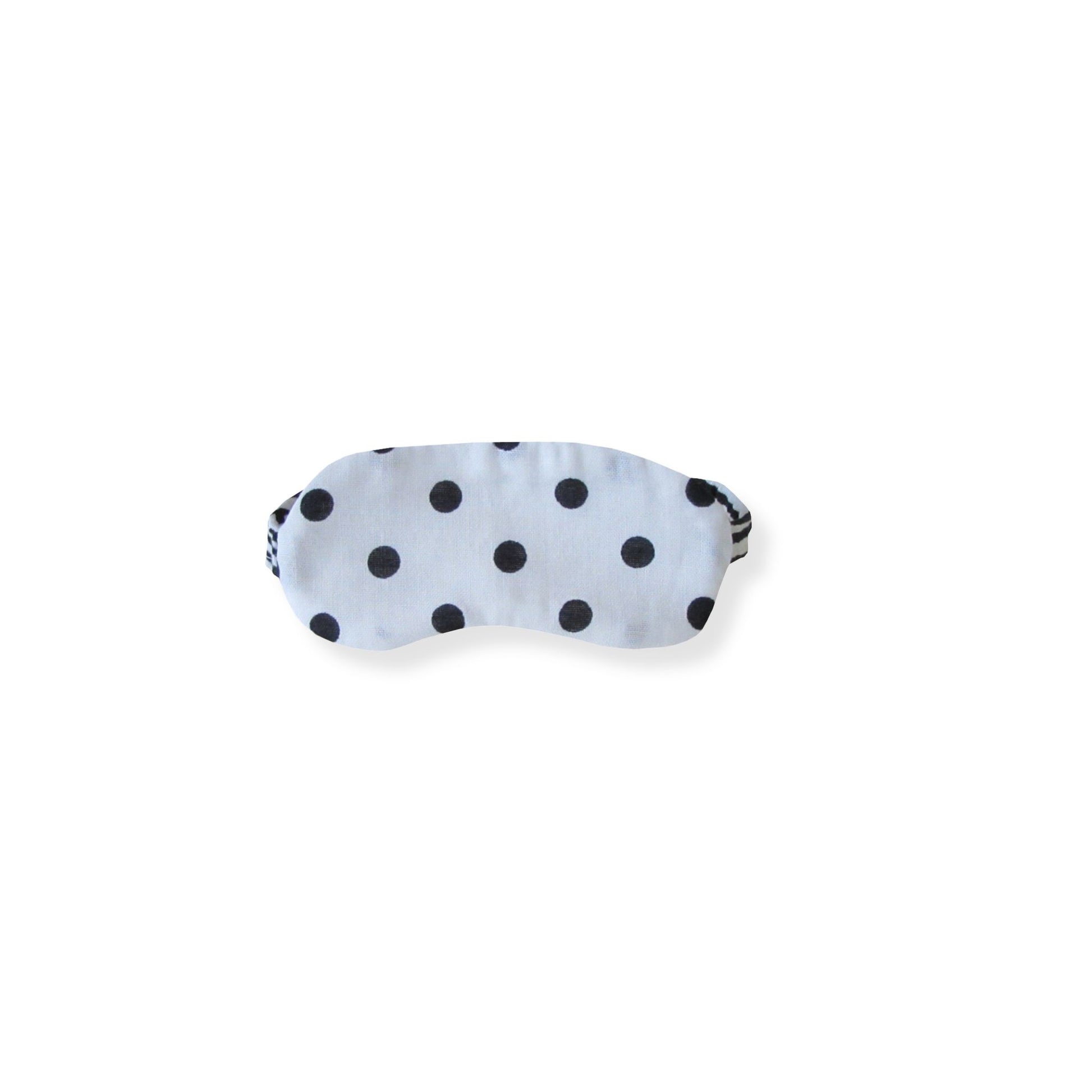 Black dots on white doll sleep mask for 14.5 inch dolls