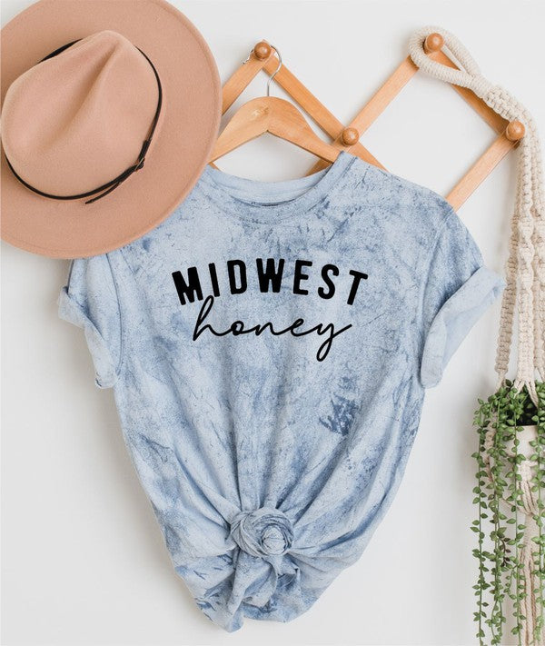 Blue Tie Dye Midwest Honey Comfort Color Tie Dye Tee