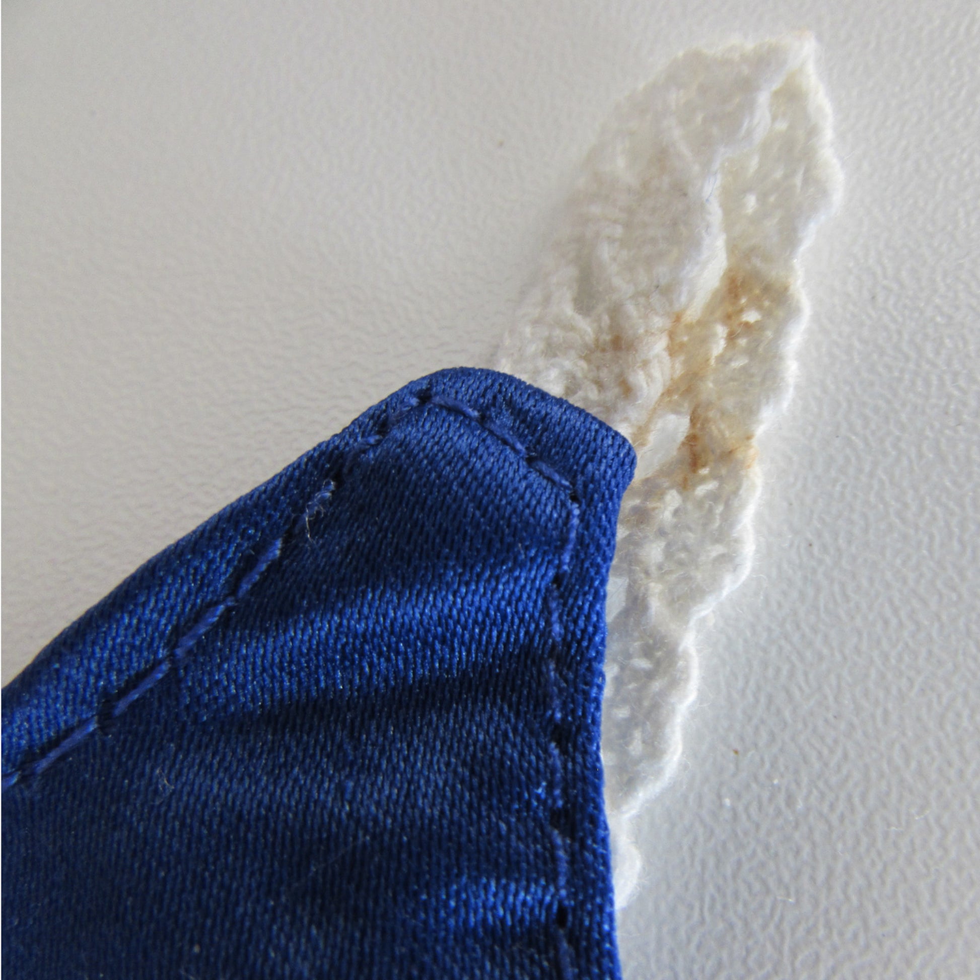 Blue and White Anchor Dress for 18-inch dolls stained strap Up Close