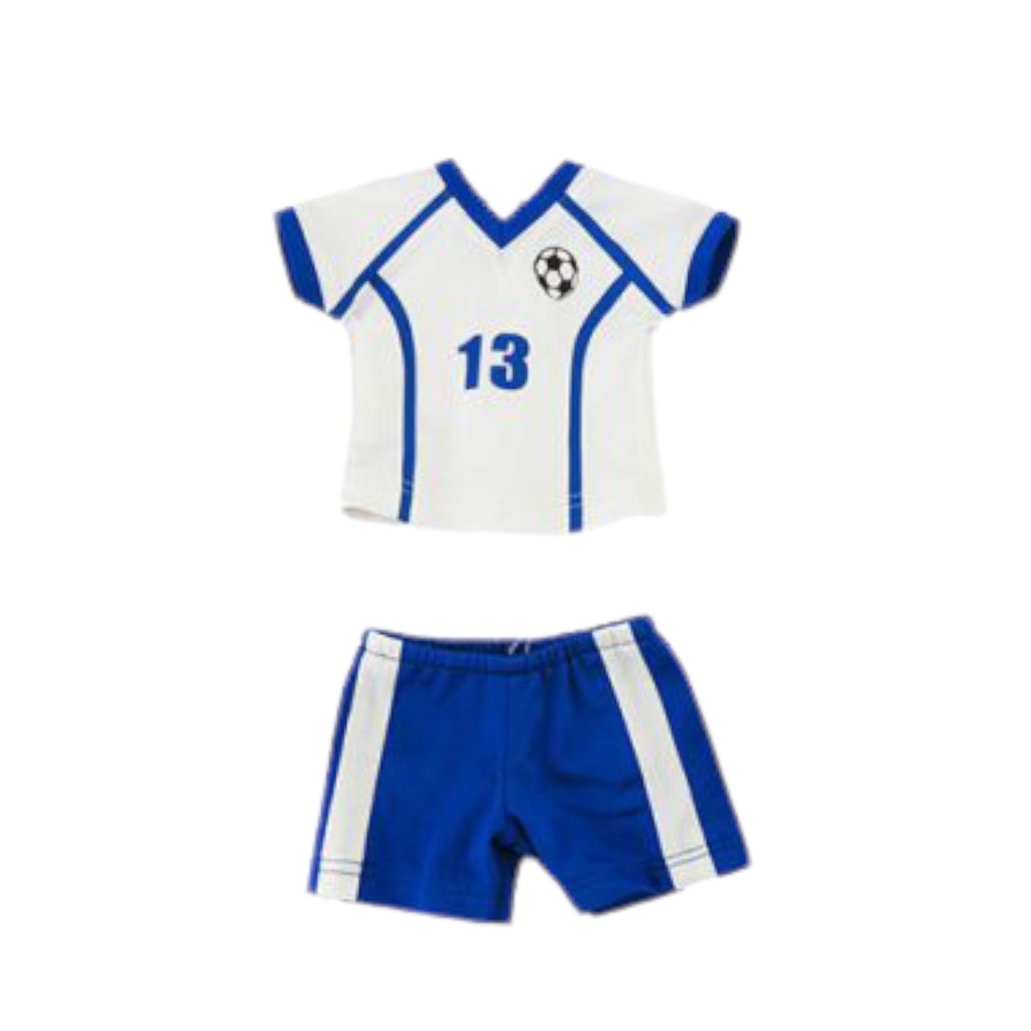 Blue and White Soccer Unifrom for 18-inch dolls Flat