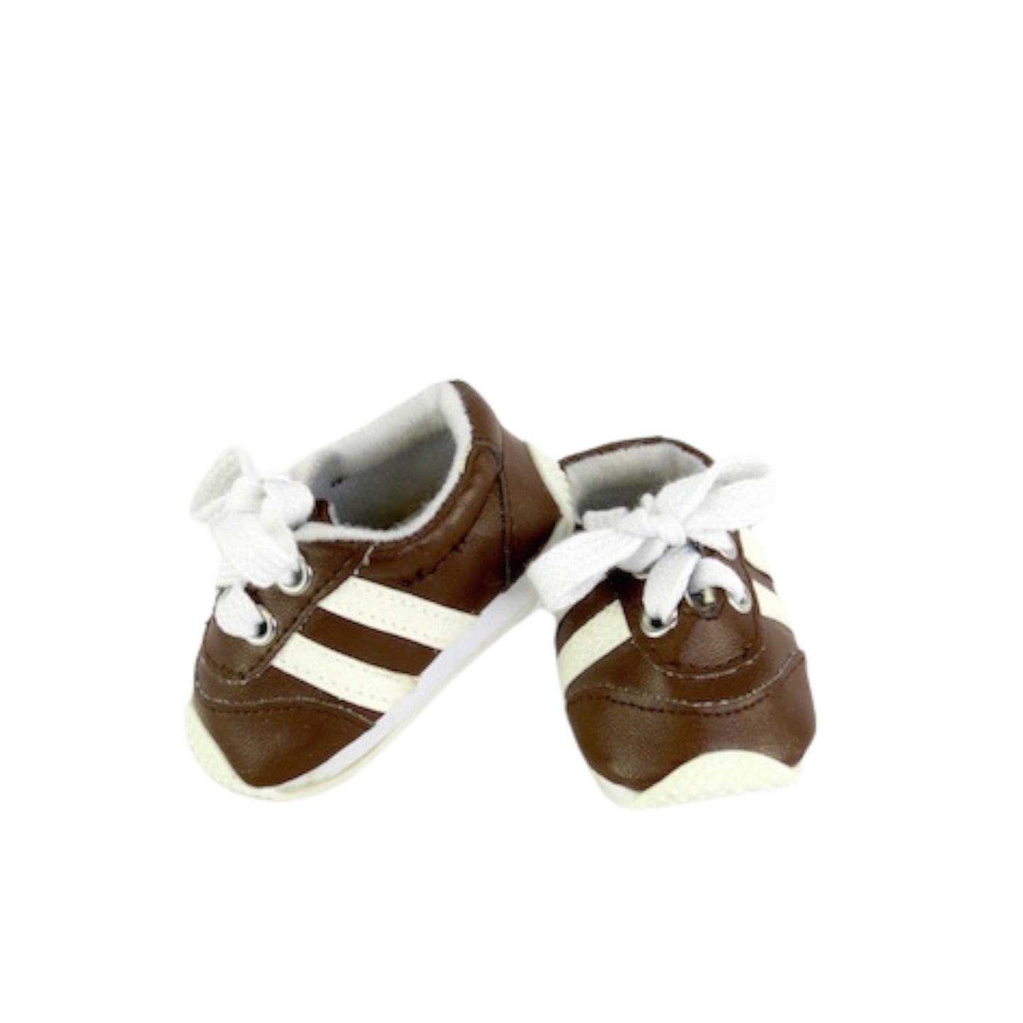 Brown and White Sneakers for 18-inch dolls