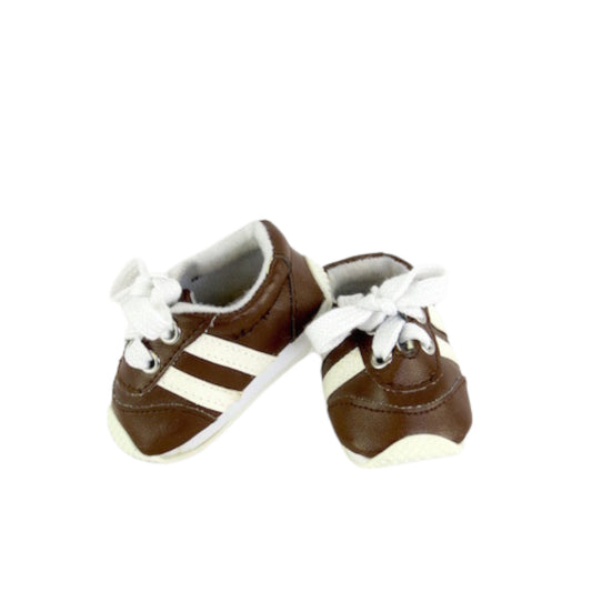 Brown and White Sneakers for 18-inch dolls