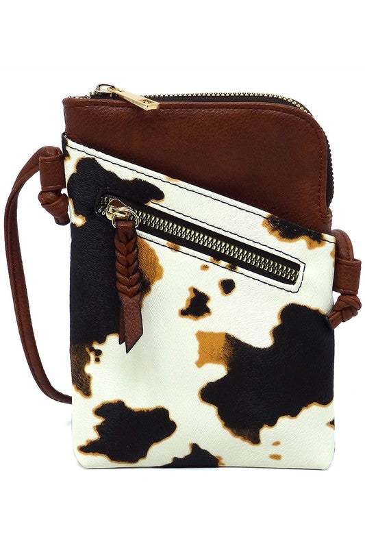 Cow Fashion Mini Crossbody Bag Front view