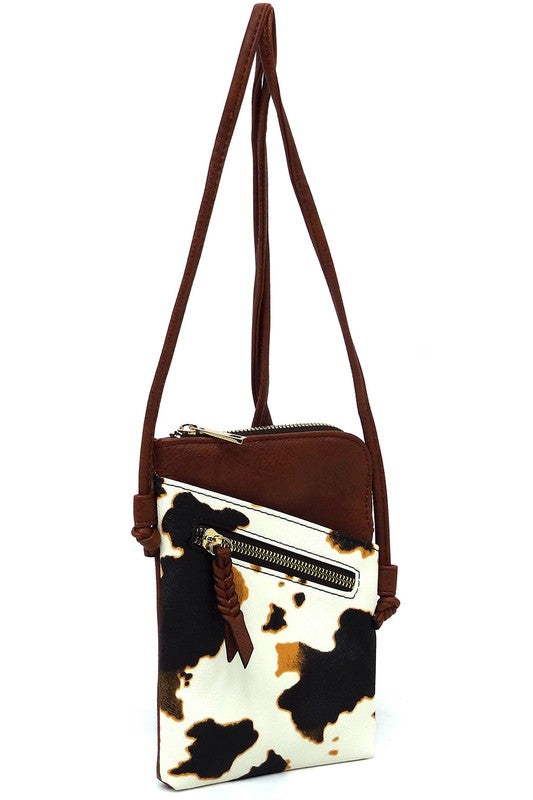 Cow Fashion Mini Crossbody Bag Strap Up