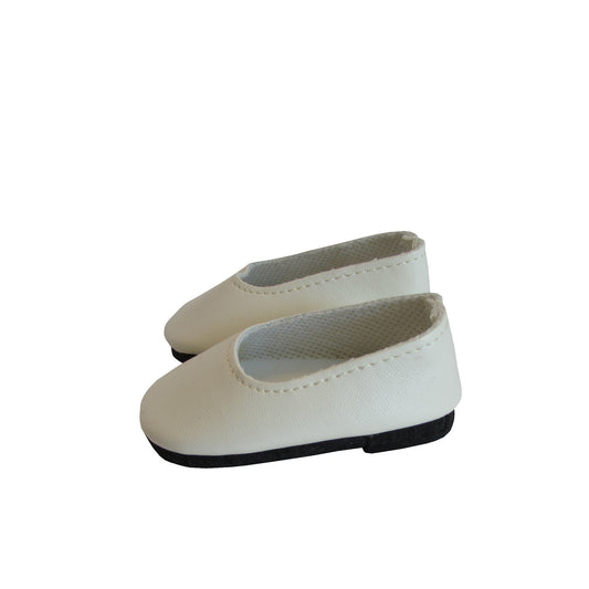 Cream Slip-on Dress Shoes for 18-inch dolls Left