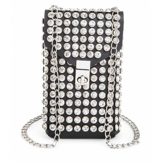 Crystal Studs Cellphone Convertible Bag