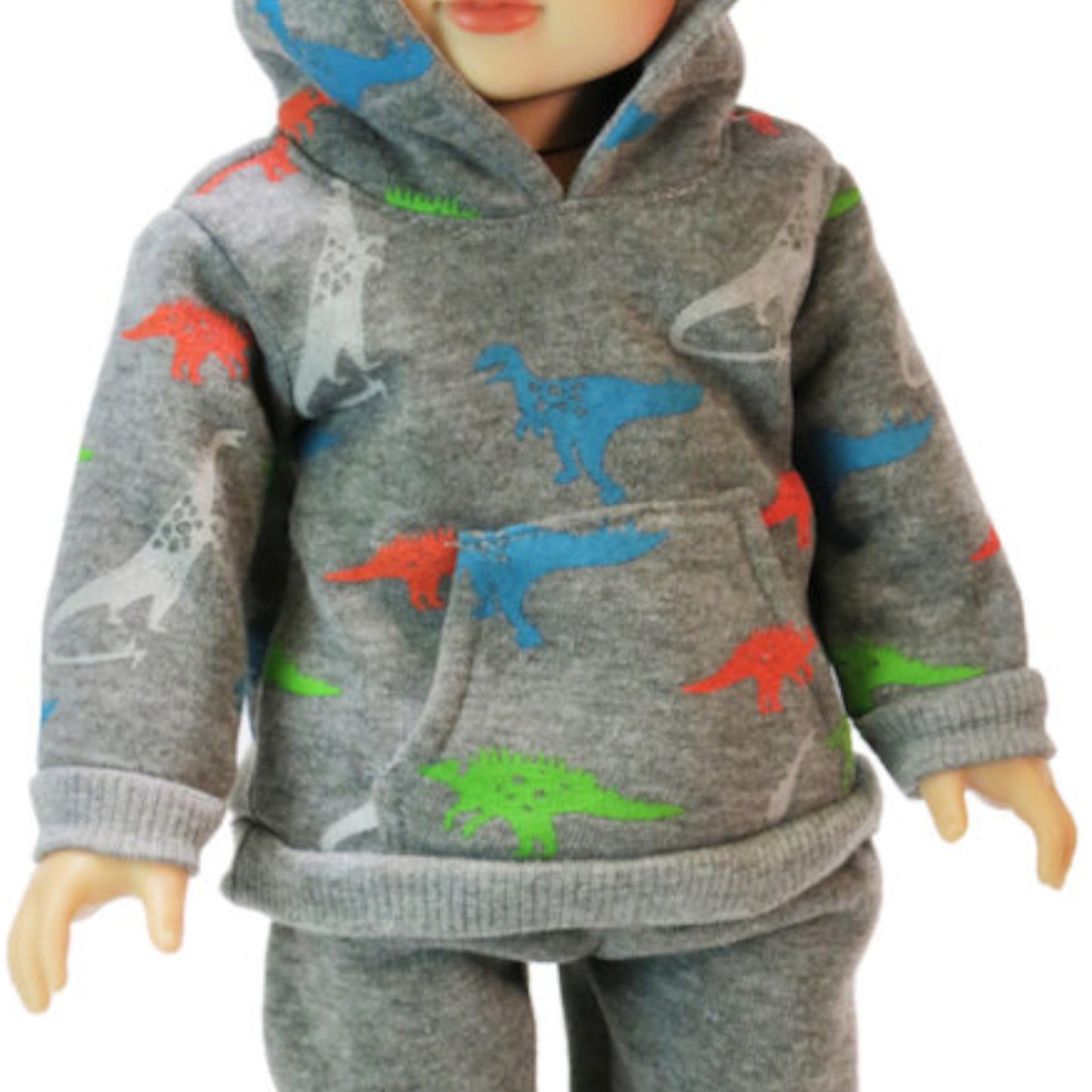 Dino Sweats for 18 inch dolls with doll Up Close