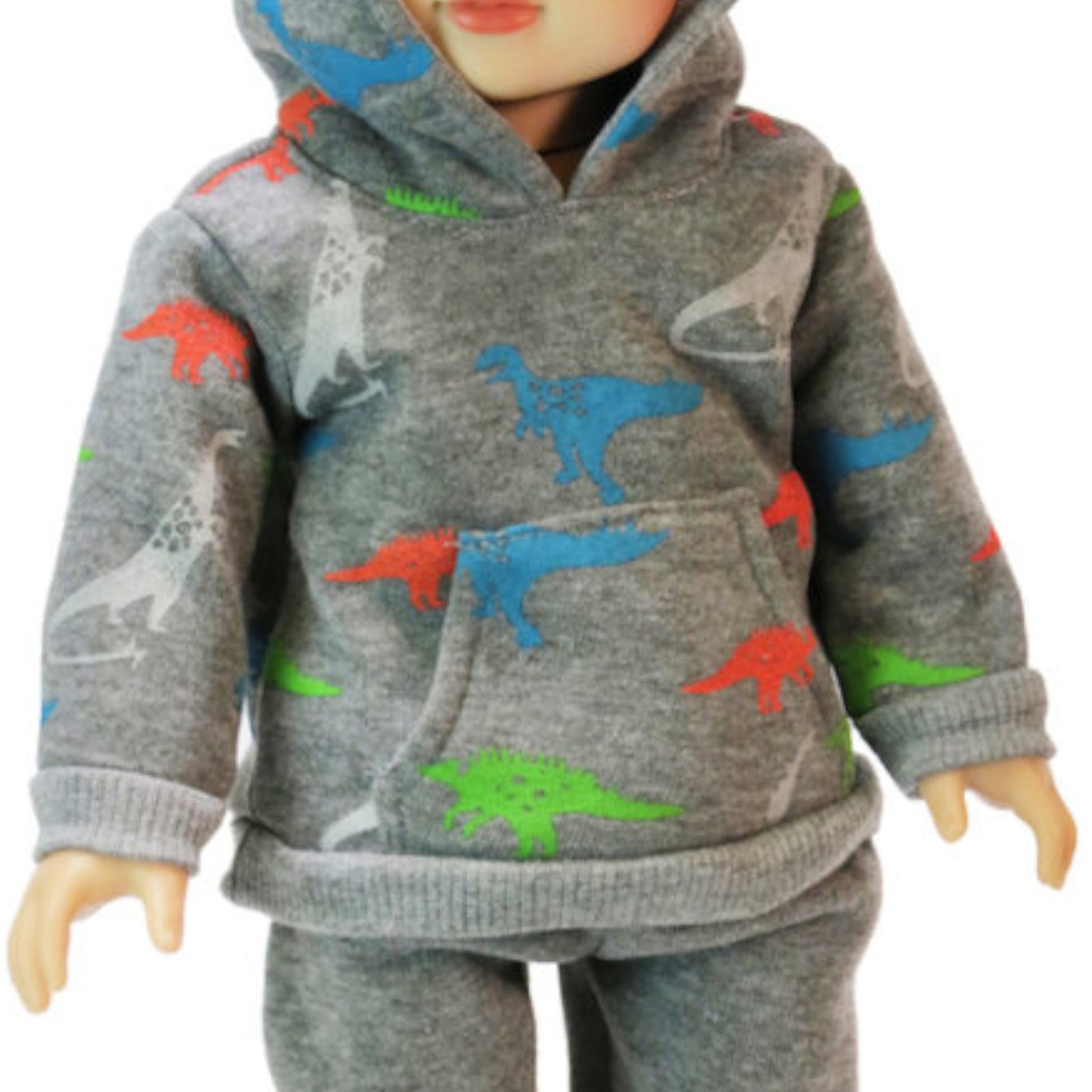 Dino Sweats for 18 inch dolls with doll Up Close