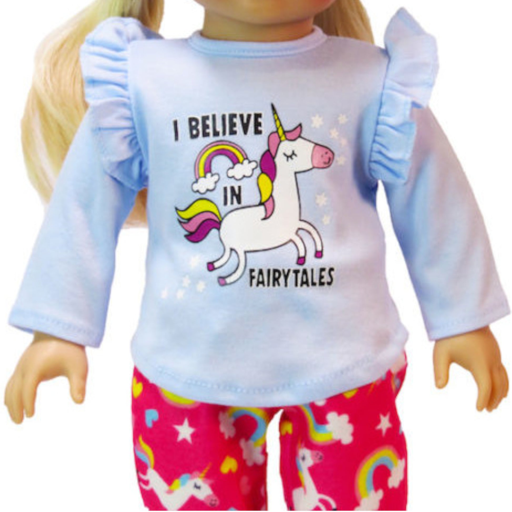 Fairytale Pajamas for 18-inch dolls with doll Up Close