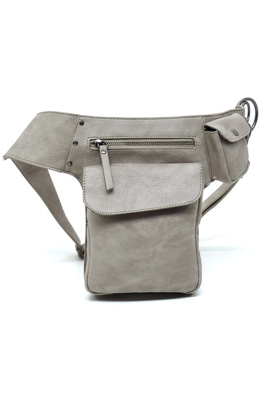 Fashion Ring Fanny Pack Sling Bag Front view Up Close
