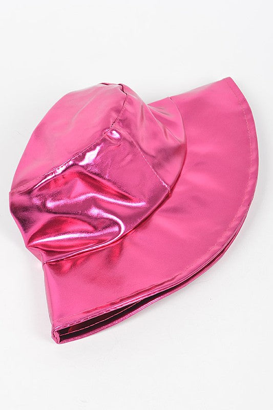 Fuchsia Metallic Iconic Bucket Hat Folded