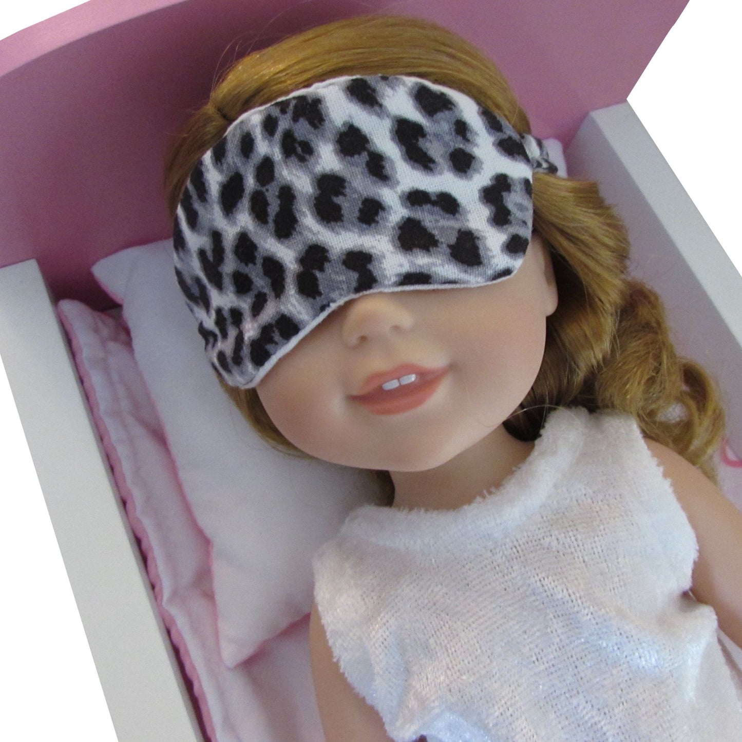 Gray Animal Print Sleep Mask for 14 1/2-Inch Dolls