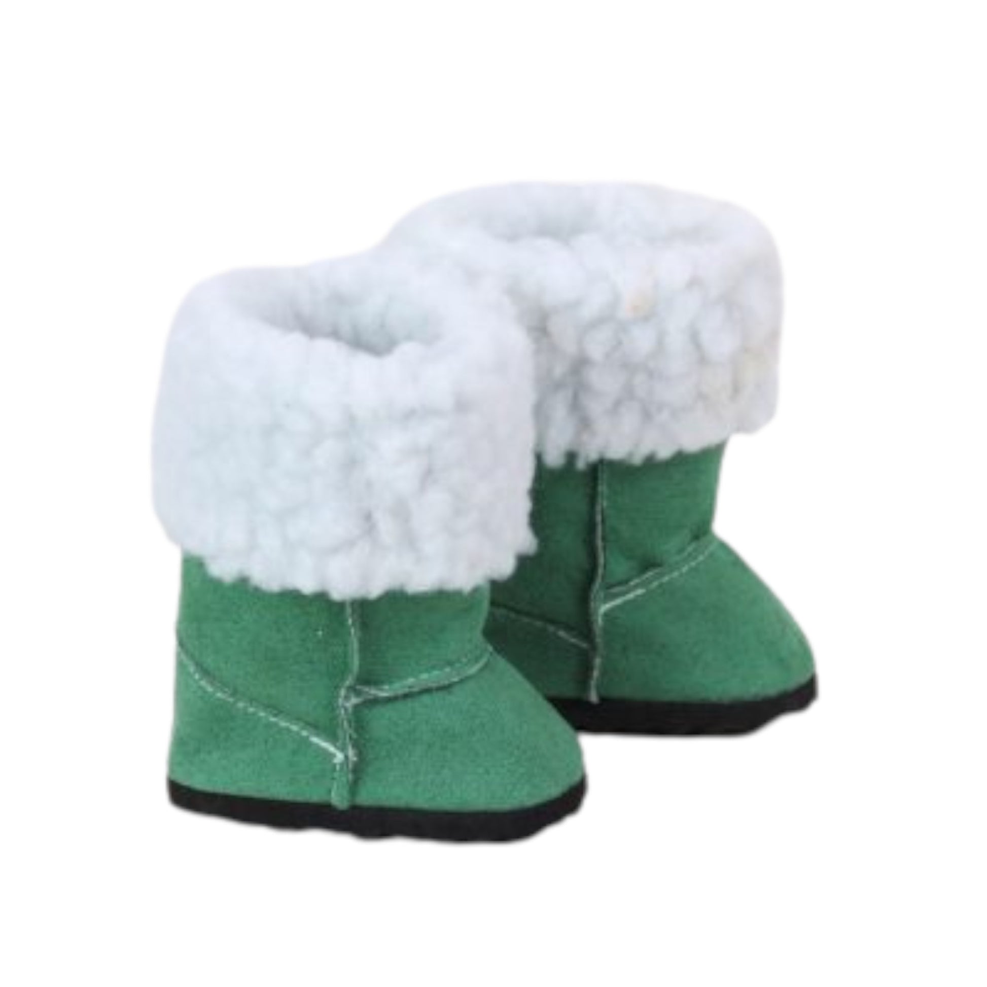 Green Boots with Faux Sheep Fur for 18-inch dolls