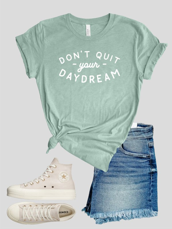 Heather Dusty Blue Don't Quit Your DayDream Softstyle Tee