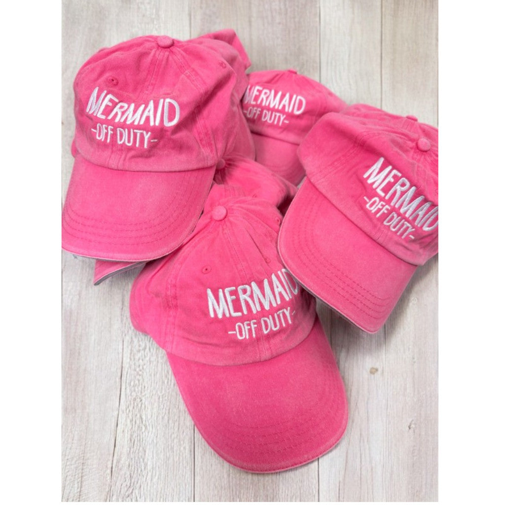 Hot Pink Mermaid Off Duty Embroidered Ball Cap