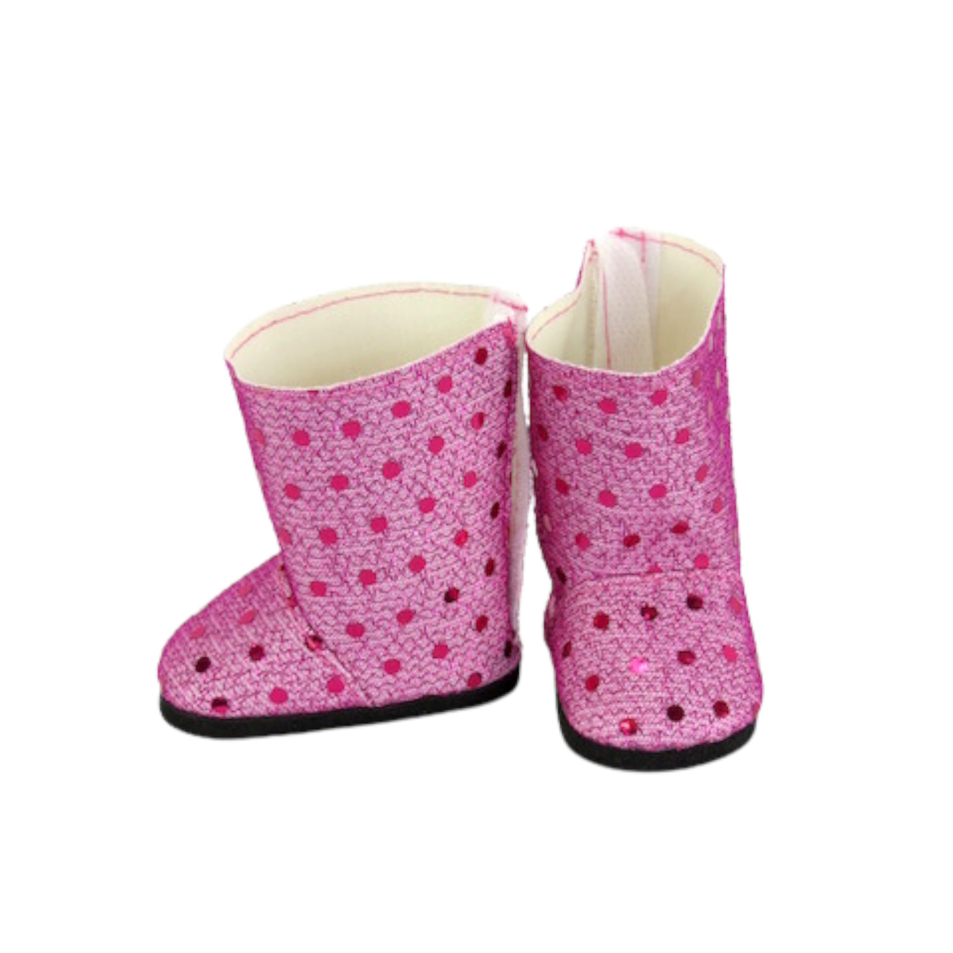 Hot Pink Sequin Mesh Boots for 18-inch dolls