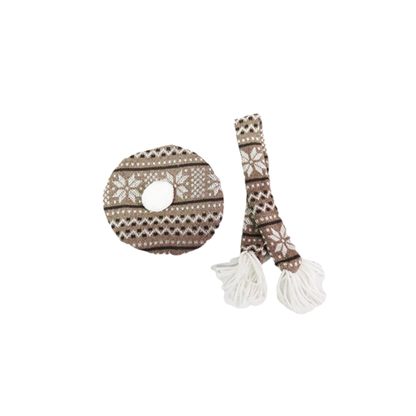 Knit Hat and Scarf for 18-inch dolls Flat