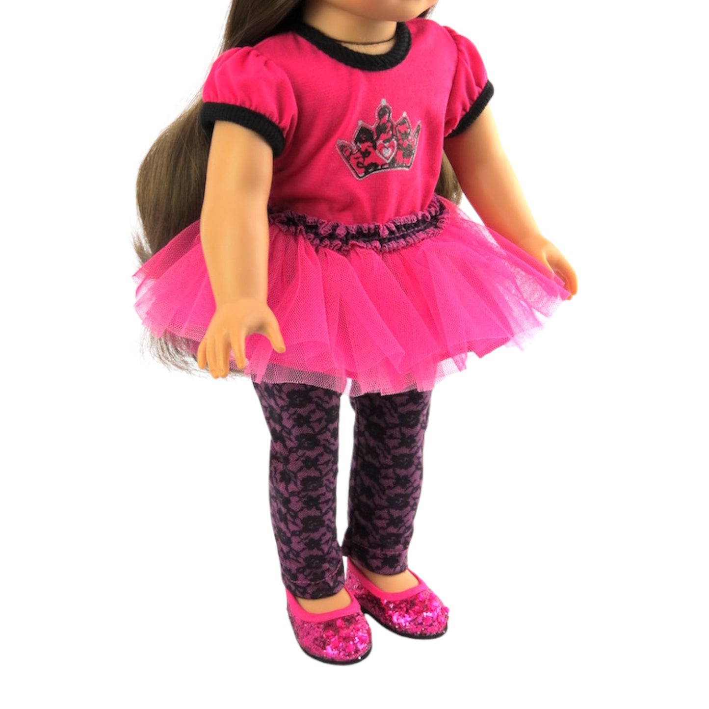 Lace Princess Pants Set for 18 inch dolls with doll Side view
