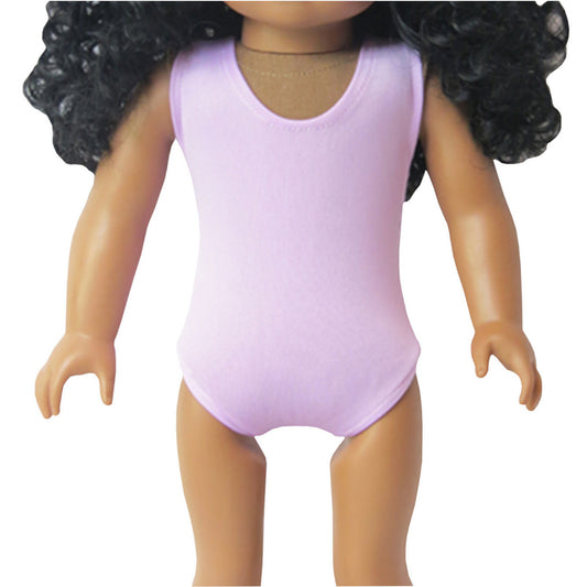 Lavender Scoop Neck Leotard for 18-inch dolls with doll