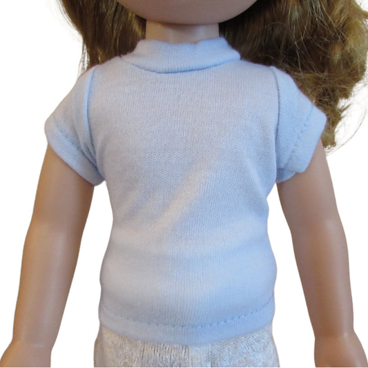 Light Blue T-Shirt for 14 1/2-inch dolls with doll