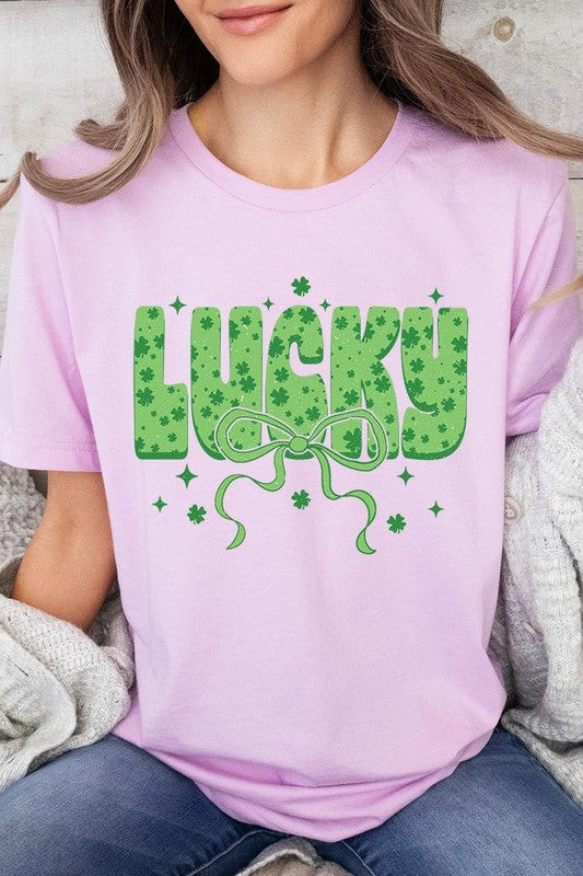 Lilac Coquette Lucky Bow Graphic Tee