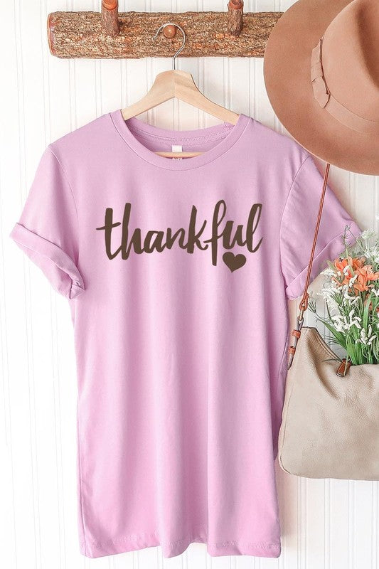 Lilac Thankful Heart Graphic Tee