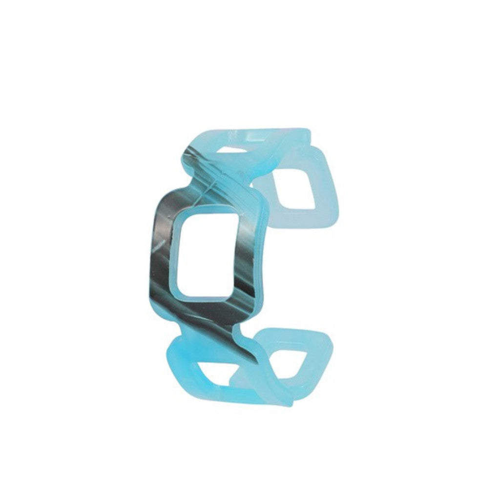 Linked Squared Teal Bracelet