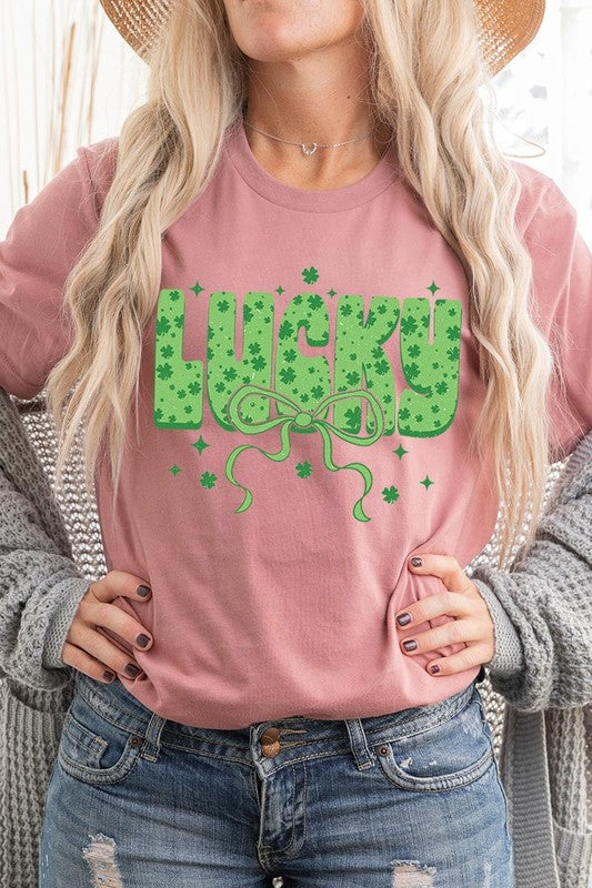 Mauve Coquette Lucky Bow Graphic Tee