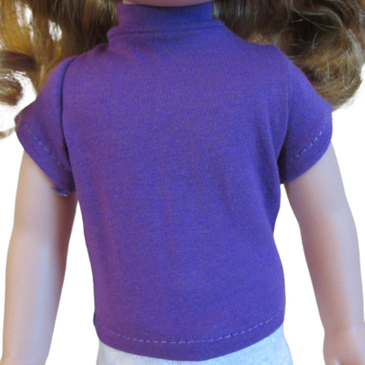 Midnight Purple T-Shirt for 14 1/2-inch dolls with doll