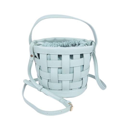 Mint 2 in 1 Open Weaved Bucket Swing Bag Front view