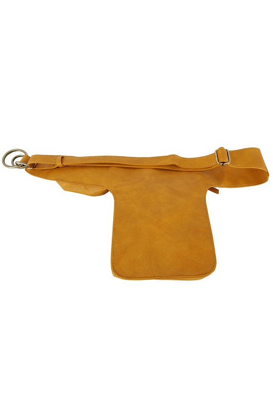 Mustard Fashion Ring Fanny Pack Sling Bag Back view