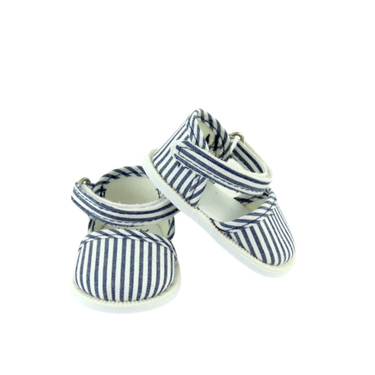 Navy Canvas Striped Shoes for 18-inch dolls