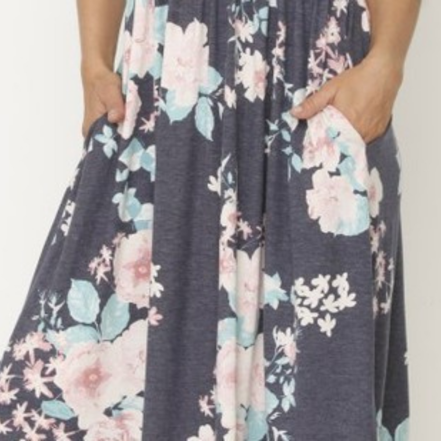 Navy_Vintage_Floral_Maxi_Dress_with_Hidden_Pockets_-_Front_view_Up_Close_on_Model