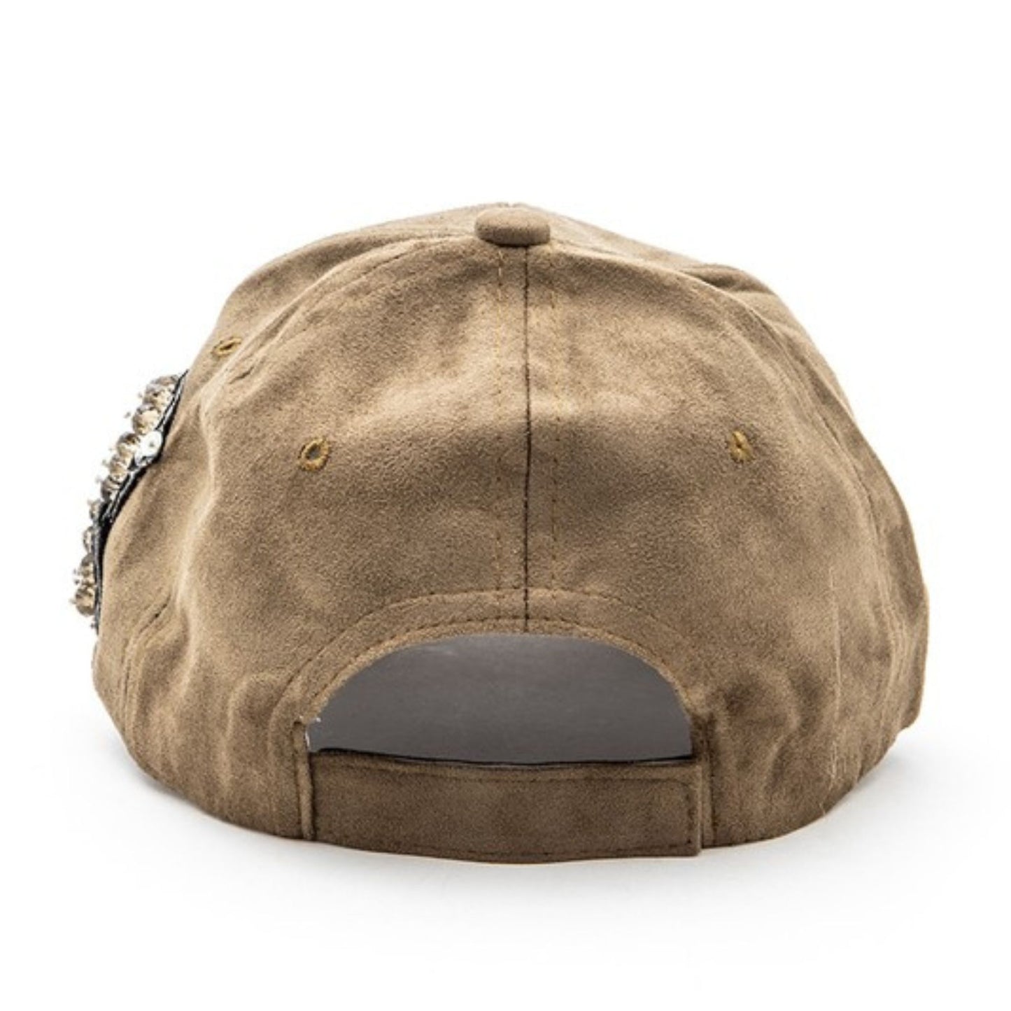 Olive_Beaded_Flower_Suede_Fashion_Cap_-_Back_view