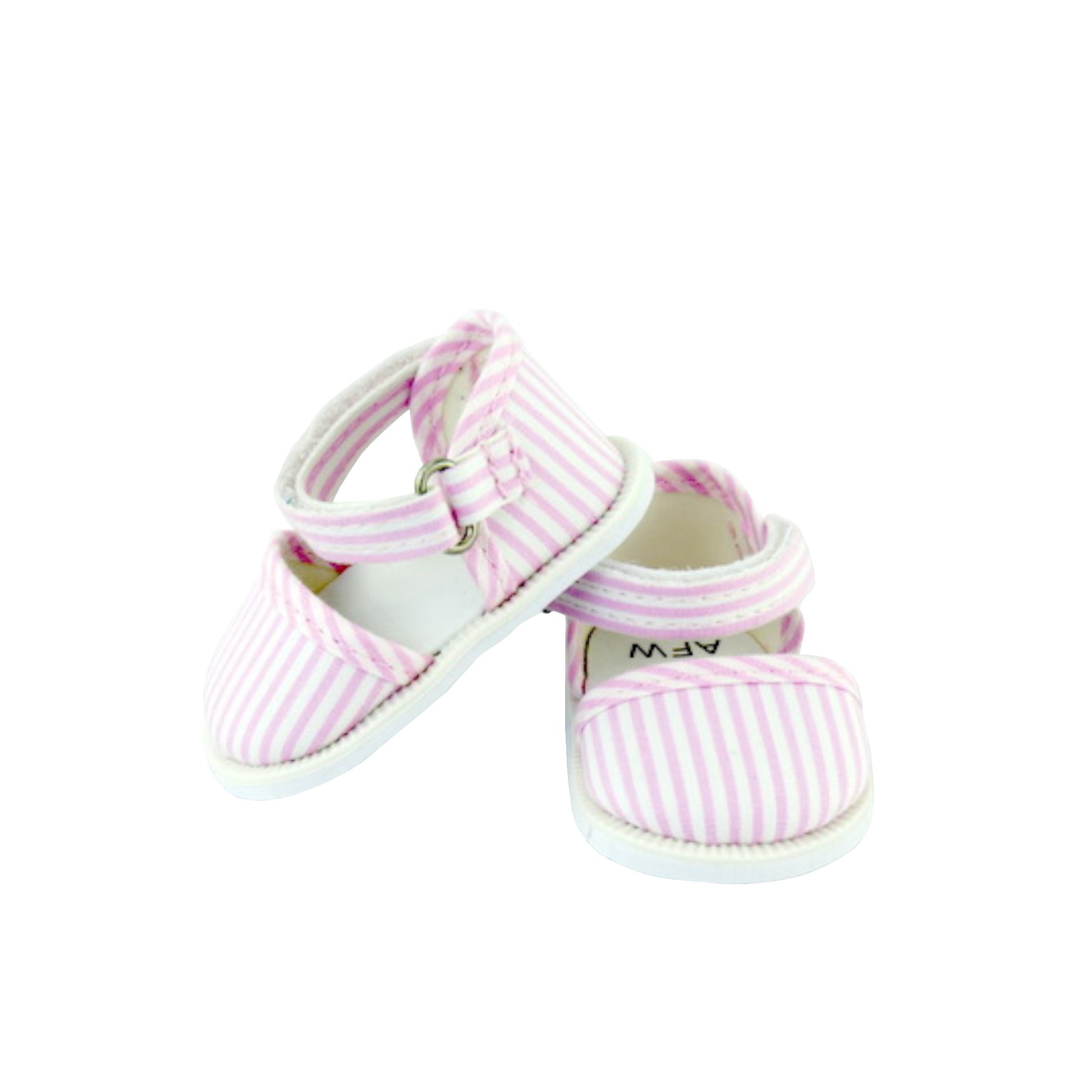 Pink Canvas Stripe Shoes for 18-inch dolls