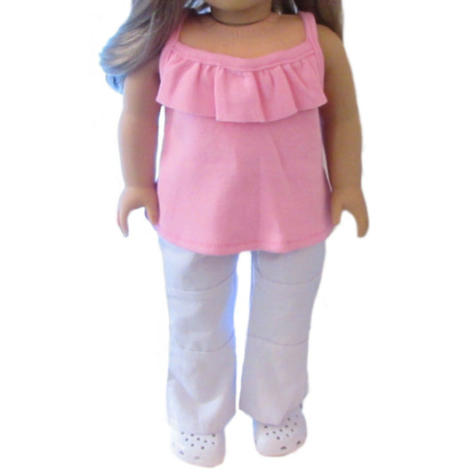 Pink Doll Tank Top and Pants Outfit for 18-inch dolls