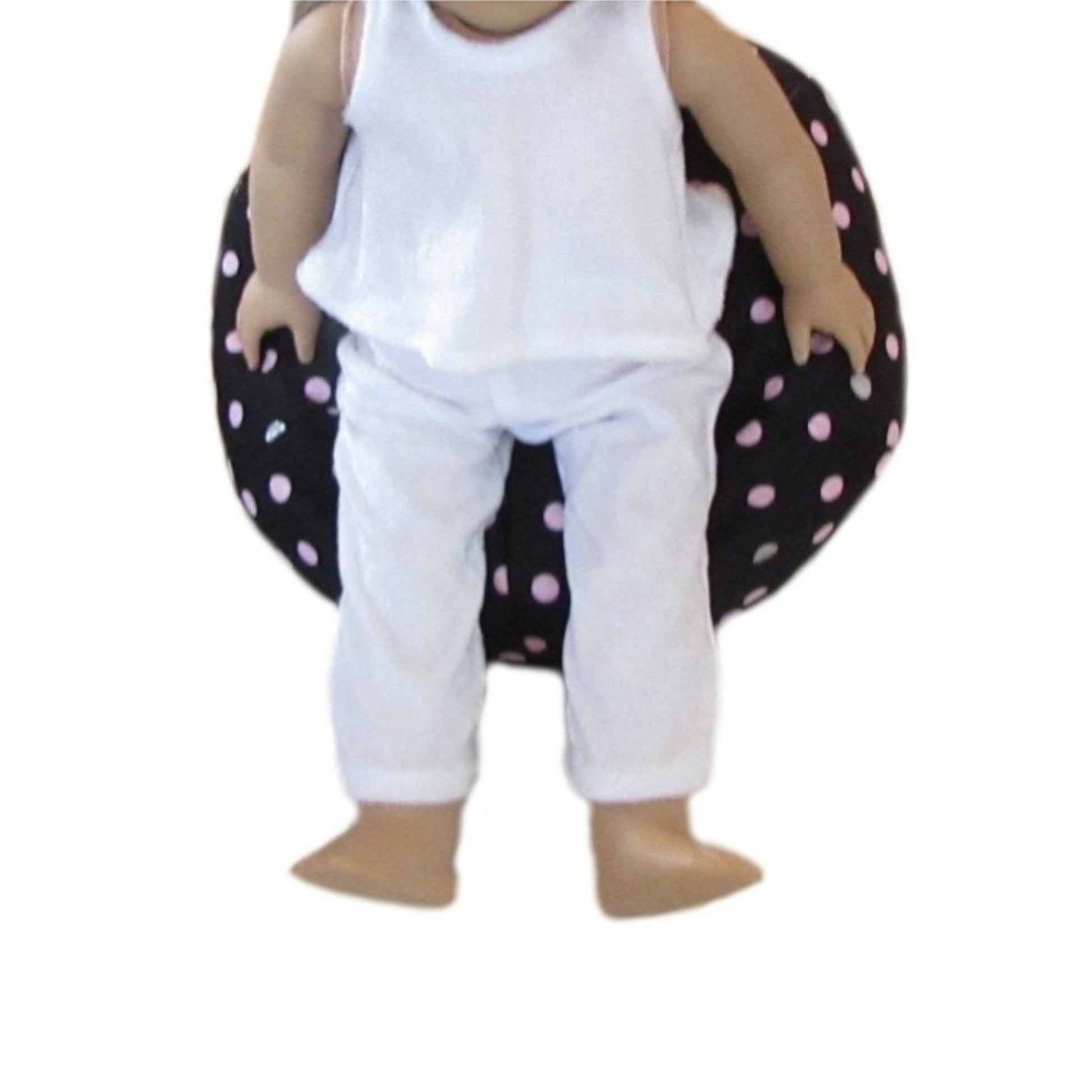Pink Silver Dots Doll Bean Bag Chair for 18-inch dolls with doll