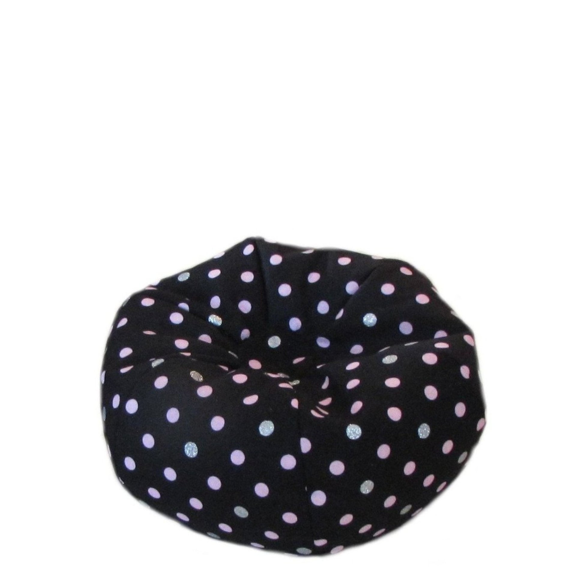 Pink Silver Dots Doll Bean Bag Chair for 18-inch dolls without doll